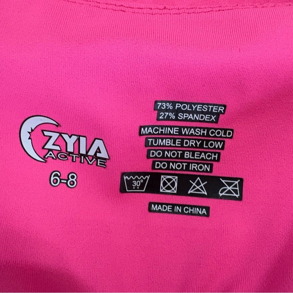 ZYIA Active Hot Pink Leopard Print Leggings 6-8 - Picture 5 of 5